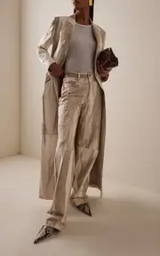 [LUCASHEVA] Gigio Python-Effect Leather Mules