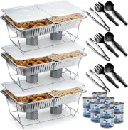 Disposable Chafing Dish Buffet Set - 39 Piece Food Warmers for Parties Buffet Se