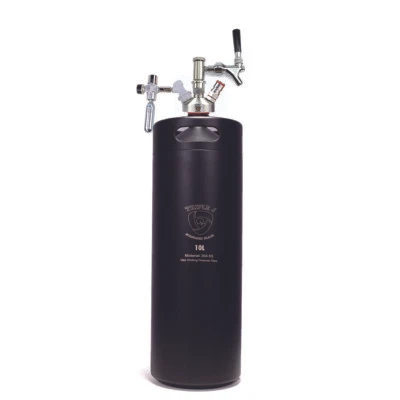 Black 10L Mini Keg Pressurized Brewing Craft Beer Dispenser Flow Control System