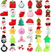 LOKIPA 36PCS Christmas Mochi Squishy Toys, Christmas Squishies for Kids Goody Bag Filler, Stocking Stuffers Gifts