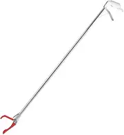 Snake Catcher Reptile Grabber Stainless Steel Extra Long Handle Snake Clip Snake Tongs Self Lockable Strong Durable Equipment Multipurpose, 120CM