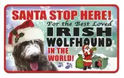 Dog sign IRISH WOLFHOUND printed onto Gloss Hardened Cardboard santa sign