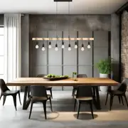 Townshend Pendant Light 9Lt in Black and Brown Wood