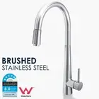 Round Brushed Pull Out Kitchen Sink Tap Tall Laundry Basin Mixer Swivel Faucet