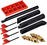 10Pcs DCMT070204 Carbide Inserts with 4pcs 12mm Lathe Boring Bar Turning Tool Holder