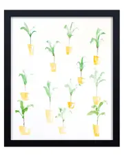 Ready2HangArt Yellow Pots Framed Print Wall Art
