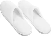OATIPHO Disposable Guest Slippers Non Slip White Coral Fleece Soft Washable Hotel Slippers for Men and Women Comfortable Travel Spa Footwear for Home and Beauty Salons