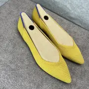 Rothy's The Point Flats Women's 7.5 Knit Yellow V Shaped Shoes