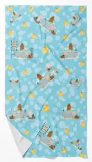Red Cocker Spaniel in Bathtub Bath Towel Large Oversized Plush Fitness Body