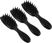 COMPUKAS 3Pcs Hair Exfoliator Scalp Scrubber Shampoo Brush for Scalp Care Deep Cleaning Dandruff Removal Hair Massager for All Hair Textures
