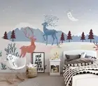 3D Mountain Elk Wallpaper Wall Mural Removable Self-adhesive 1083