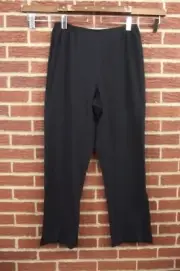 NEW Caroline Rose Black Pants Size Medium Elastic Waist Split Ankle Hem Gauze