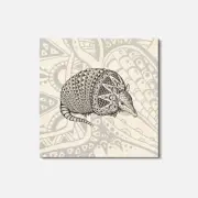 Armadillo Totem Animal 4'' X 4'' Square Wooden Coaster