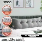 SOGA 150cm Silver Triangular Wedge Bed Pillow Headboard Bedside Tatami Cushion