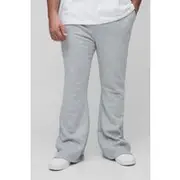 Mens Grey Plus Slim Extreme Flared Joggers