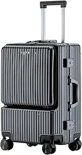 [MANUWORK] Suitcase Front Opening Aluminum Cabin Luggage Universal Wheel Lock Box Business Travel Boarding Carry-on Luggage