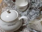 Yves Saint Laurent Teapot and Cup Set of 5 Ceramic YB-6530 New F/S