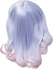 BIUDECO Elegant Wig Synthetic Wavy Light Mixed Wig for Women Girls Cosplay Festivals