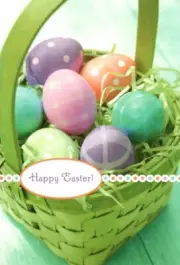 Happy Easter Basket Decorated Colorful Eggs Hallmark Greeting Card - Set of 3