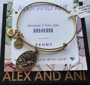 Alex and Ani 'Because I Love You, Mom II' Peony Charm Bangle