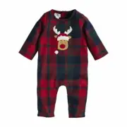Mud Pie Little Boys Christmas Reindeer Applique One Piece