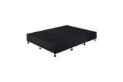 Palermo Queen Ensemble Bed Base Midnight Black Linen Fabric