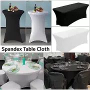 Spandex Stretch Tight Fit Table Cover Trestle Tablecloth - Round Rectangle