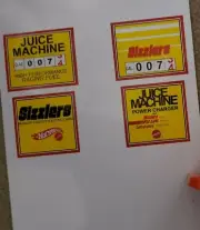 Sizzlers Juice Machine Stickers Decals Enough For 2! Hot Wheels!