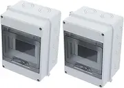 2pcs Boxes 5 Waterproof Distribution Cord Outdoor Timer Outdoor Extension Electric Exterior Outlet Power Strips with Surge Protection Socket Isolation Cable White Abs