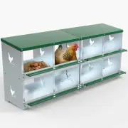 Chicken Nesting Boxes, 8 Hole Nesting Box for Laying Eggs, Heavy Duty Metal N...