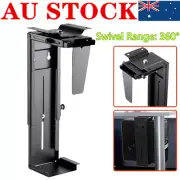 Adjustable Under Desk Wall PC Mount CPU Holder With Swivel Action Secure Locking