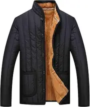 [Generic] Men's Winter Lined Sherpa Outdoor Coat Button Heavy Fleece Jacket Warm Soft Fuzzy Coat Sweatshirt With Pockets