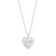 Sterling Silver Diamond Set Heart Necklace Pendant