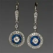 4ct Long Earring Solid 925 Sterling Silver Baguette Round Wedding Jewelry Cz New