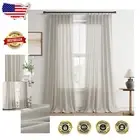 Lightweight Silver Linen Curtains 2 Panels 90 Inch for a Sophisticated Touch