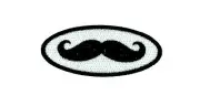 Patch patches backpack embroidered iron sew on badge moustache mustache black