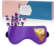 UNCN Heated Eye Mask for Dry Eyes, Warm Compress for Puffy Eyes, Blepharitis, Microwavable Silk Sleep Mask with Adjustable Strap Scented