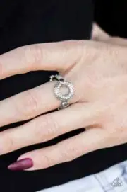 Paparazzi Ring- Rebel Chic- Silver Circle- Texture