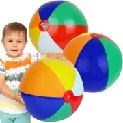 BUBBLE JUMP Beach Balls for Kids Bulk, Large 24" Inflatable Beach Ball, Blow ...