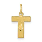 10K Yellow Gold Initial T Charm