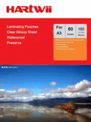 A3 Hot Laminating Pouches Film 150 Micron(75x2) - 60 Sheets Hartwii 303x426mm
