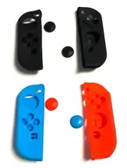 Joycon Case for Nintendo Switch - Silicone Joy Con Case (Red+Blue) and Black Pk