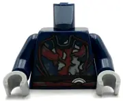 Lego New Dark Blue Torso Tunic w/ Dark Red Worn Trim Zombie Part