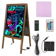 Vintage Neon LED Message Writing Board Stand Pavement Sign Illuminated Erasable