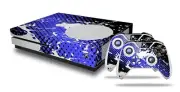 Skin XBOX One S Console Controller Halftone Splatter White Blue