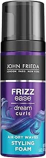 John Frieda Frizz Ease Dream Curls Air Dry Waves Styling Foam for Curls and Waves, Lightweight Formula, 147ml