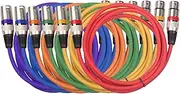 Labymos 6PCS 1.5M XLR Cable Set Colorful Mic Cables DMX Stage Light Cable 3-Pin Male to Female for Sound Mixing Spotlight Stage Par Light Microphone Mixer