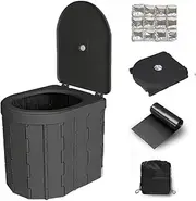 Portable Camping Toilet, Portable Travel Folding Toilet, Porta Potty for Adults with Carry Bag for Camping, Hiking, Fishing, Long Trips, Beach, Travel