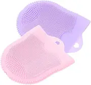 SOESFOUFU 2pcs Silicone Facial Cleansing Brush Scalp Scrubber for Face Nose Exfoliating Face Wash Tool Gentle Skin Care for Women Men