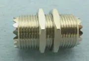 UHF/UHF F/F, 1.125" Long,16 Point Barrel / Bulkhead, Gold Pin, W / Nuts - 3 Pack